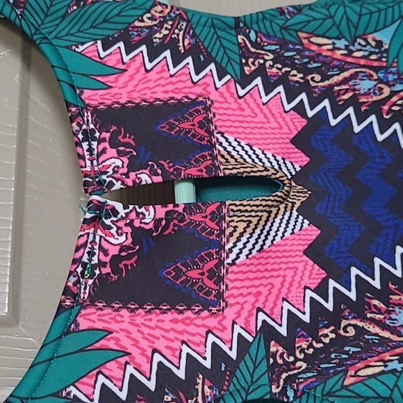 NWT Gianni Bini floral globe trotter boho bodycon midi halter dress size medium - Picture 8 of 9